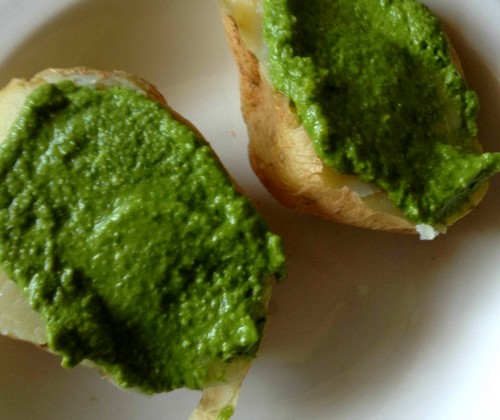 Potato with Avocado and Parsley Sauce